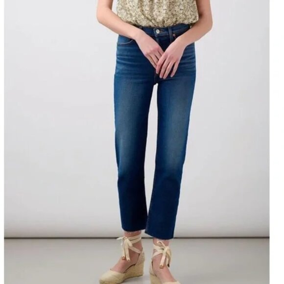 Re/Done 70'S Stovepipe Jeans Women's Size 30 Button Fly Deep Faded Blue - Picture 1 of 16
